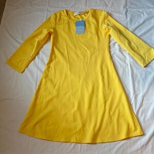 Sonnet James Yellow Play Dress Size Small NWT Knee Length Ballet Sleeve